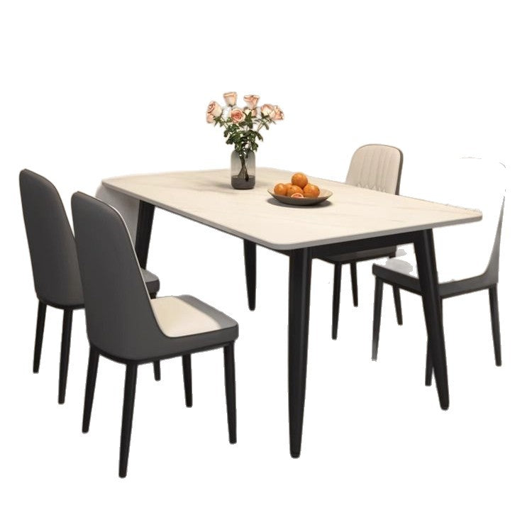 Rock slab dining table and chair combination for homesmall apartment matte thickened dining table modern casualaccessible luxury glossy table