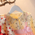 One-and-a-half-year-old baby girl's autumn dress, cute floral print dress for toddler girls, girls' dress, princess dress