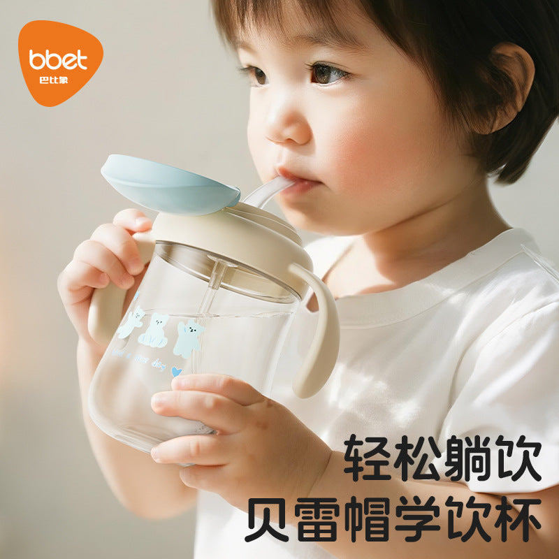 Babysaurus sippy cup - tritan straw cup for infants and toddlers - baby feeding bottle for water, milk, and formula - anti-choking design