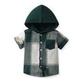 Ready-to-ship boys' shirts, british style, new summer collection, kids' casual short-sleeve plaid shirts, for older boys and teens