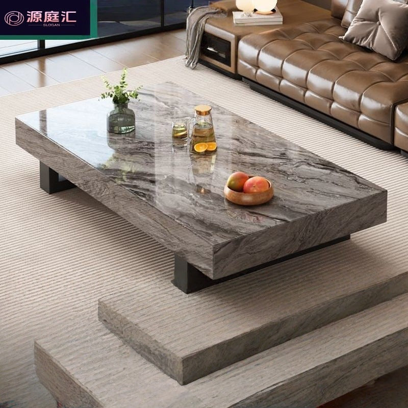 Accessible luxury italian normcore square slate coffee table table casual modern large and small home living room designer tea table