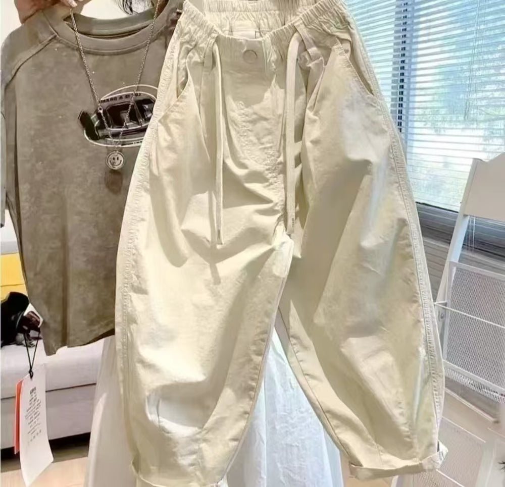 Boys' and girls' mosquito-proof pants, summer lightweight cotton cargo pants, new casual loose-fit trousers for boys