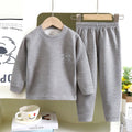 Kidsheattechintimates boys wool silk boneless autumn clothes long johns winter plaid baby wear home clothes suit