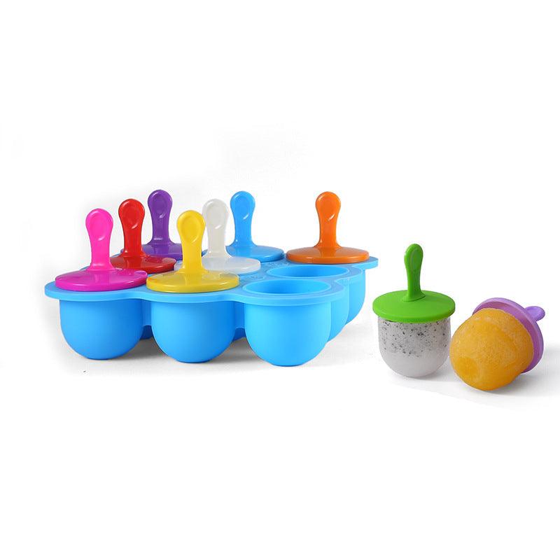 Ice cube mold ice making mold round ice grids silicone nine-hole popsicle mold ice ball mold ice making box silicone ice grids