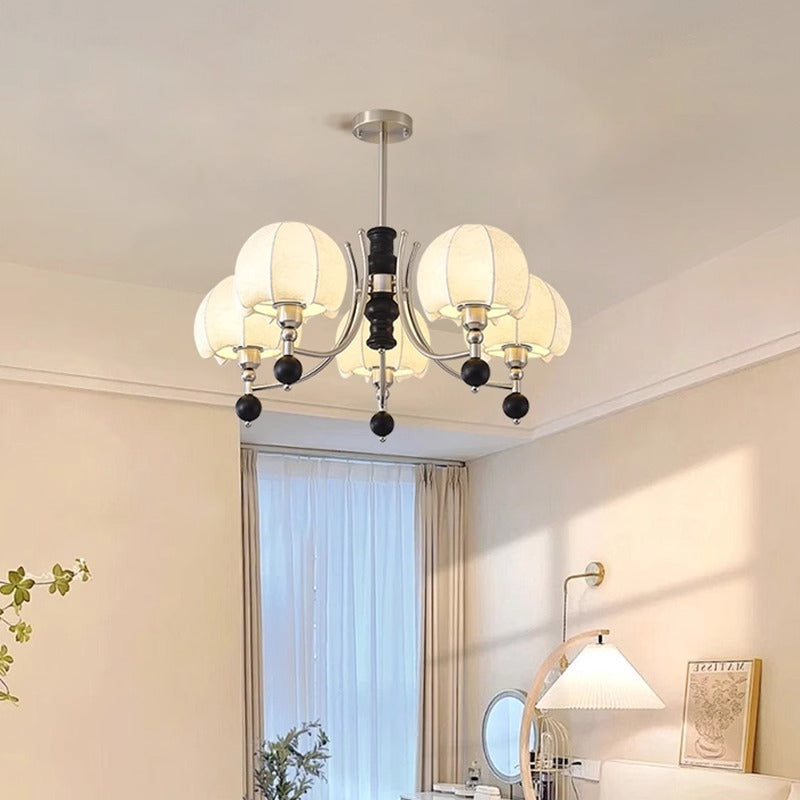 [Strict selection] American retro chandelier medieval Nanyang style advanced sense solid wood wabi-sabi living room study fabric lamps