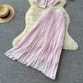 French chic collar sweetheart vest pleated skirt two-piece set - elegant, stylish, and high-end summer collection for women