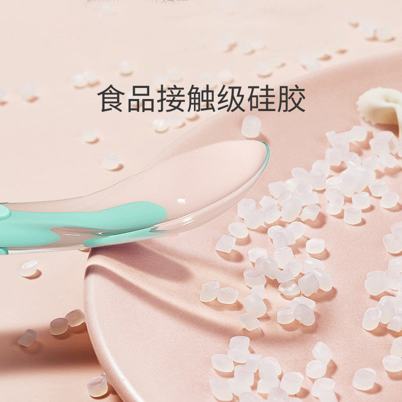 Newborn baby feeding spoon set - silicone soft spoons for water, food, and training - baby eating tools