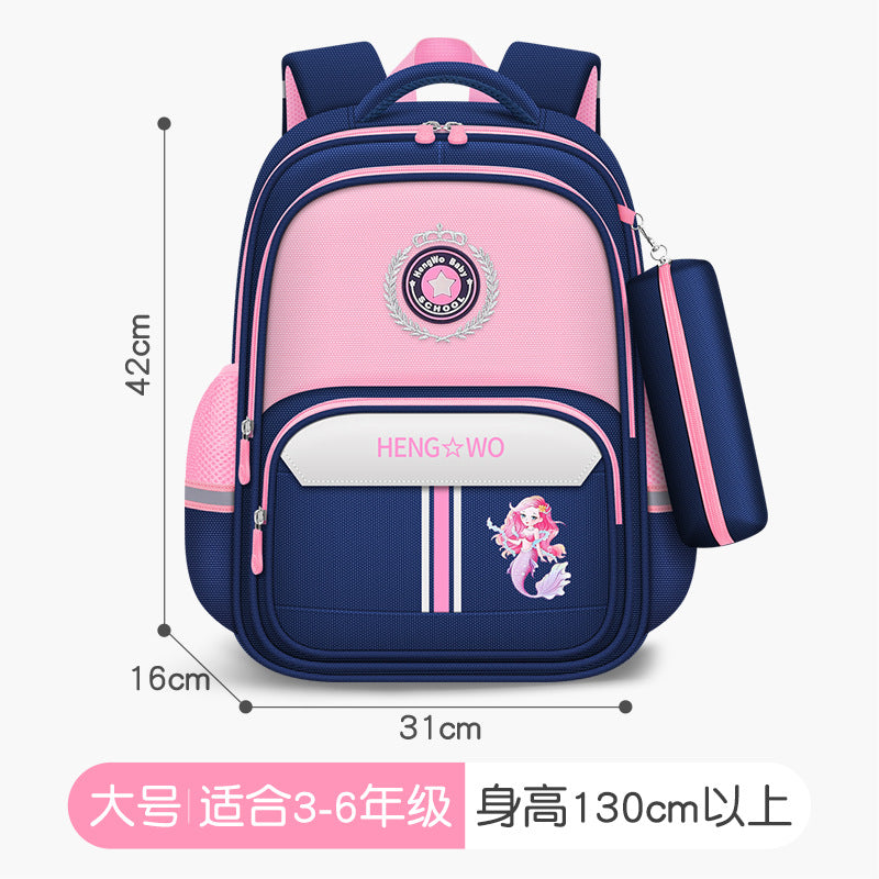 Kids' backpack set (2-piece): grades 3-6 elementary school backpack - dropshipping available, lightweight, spine-protecting, and load-reducing