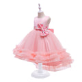 kids dress colorfulbows princess dress female flower girl wedding dress catwalk trailing skirt girl dress