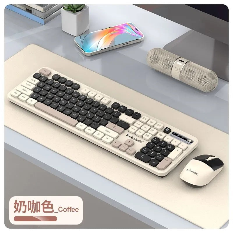 Viper wk500 wireless keyboard and mouse combo - silent keys, cute design, perfect for office, business, and everyday pc use