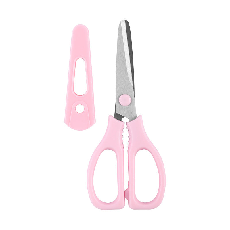 Ceramic scissors baby complementary food scissors food small scissors children's meat cutting vegetable tools portable storage box scissors wholesale