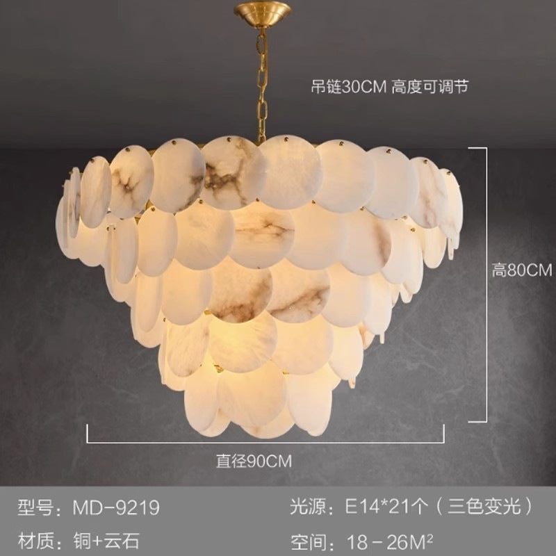 natural marble living room chandelier modern style villa lighting all copper wall lamp accessible luxury spanish import french style
