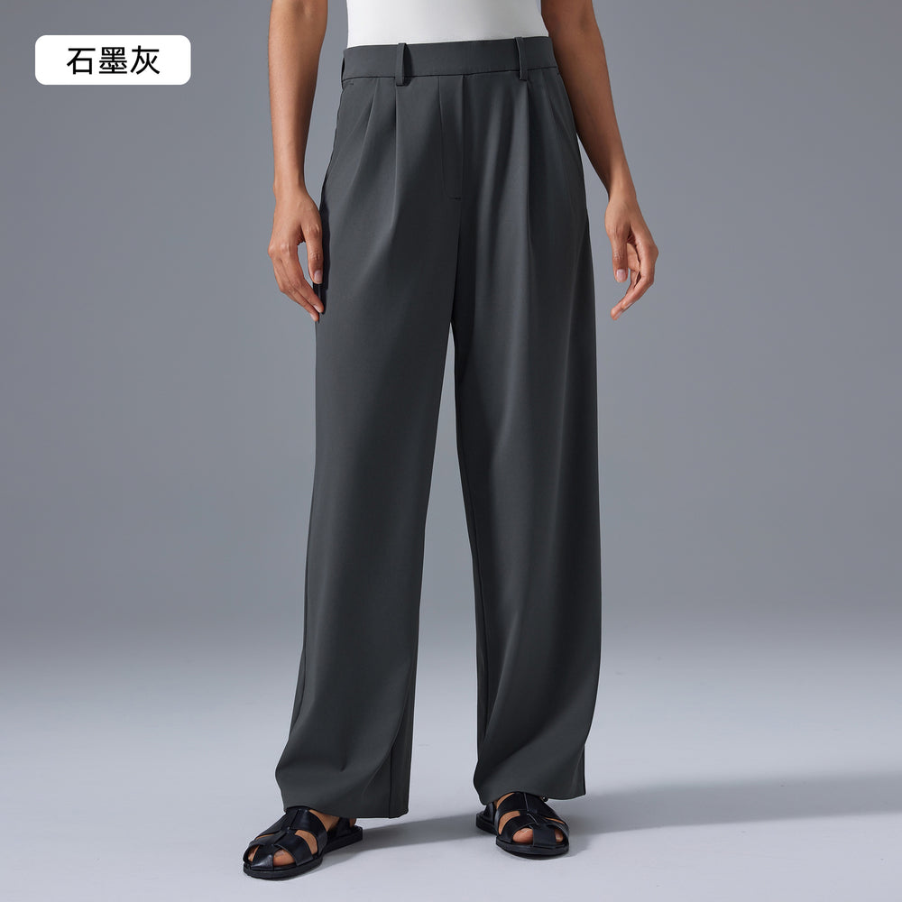 High-waisted, flowy, sporty casual pants for women. loose fit, slimming, versatile wide-leg pants. quick-drying, breathable, straight-leg trousers. d25103