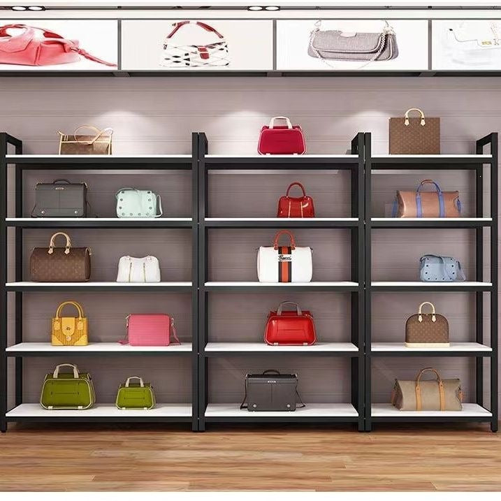 Multi-tier shelving unit, supermarket display rack, sample display stand, cosmetics product shelf, adjustable display rack, display cabinet
