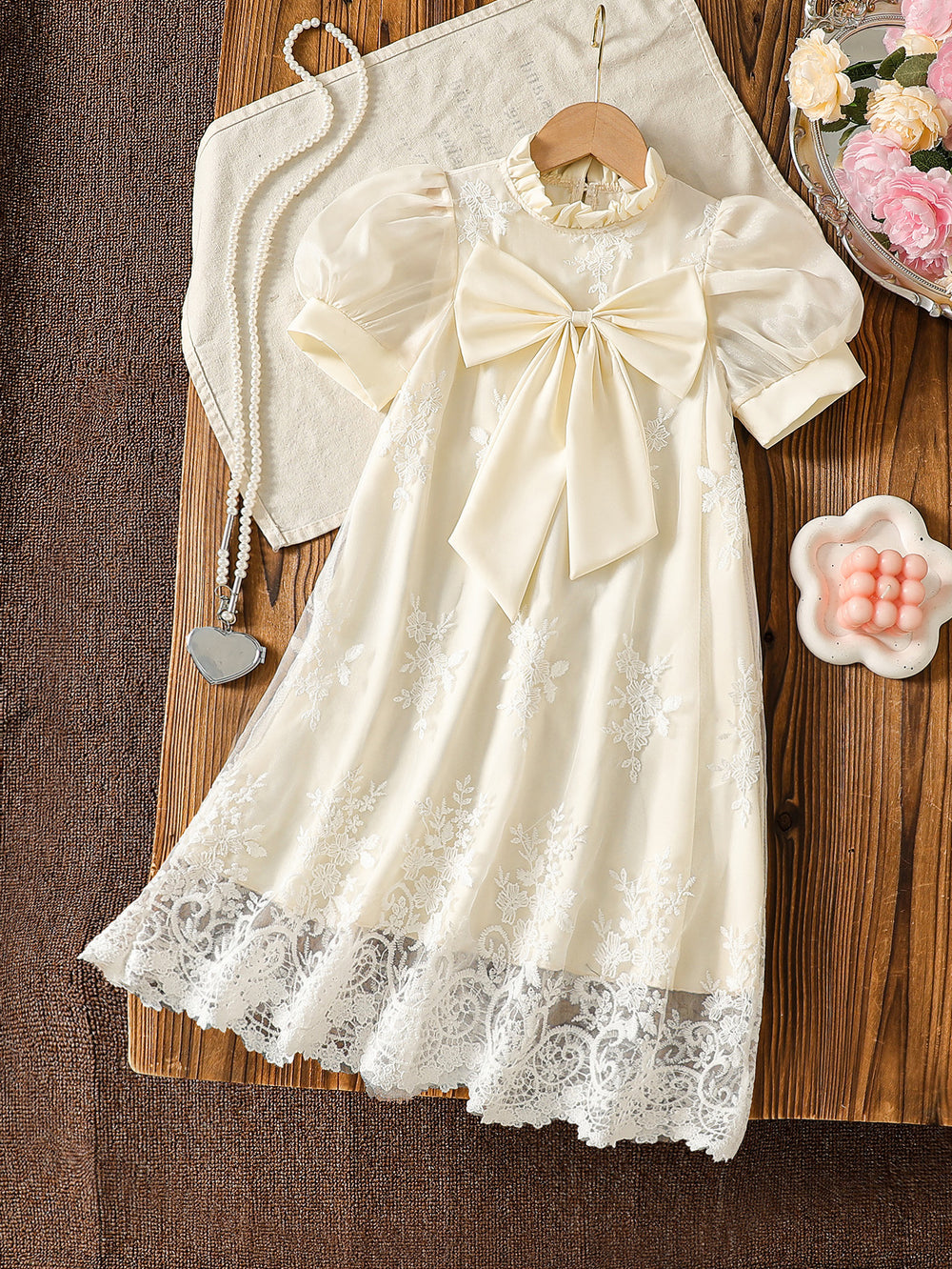 summer cross-border e-commerce 3d mesh wave patchwork a-line princess dress