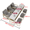 200cm multifunctional marble (single table) + 3 square stools + 3 sofa chairs