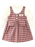 Girls' spring/autumn fashionable dress - new two-piece style, baby/kids plaid warm korean style skirt