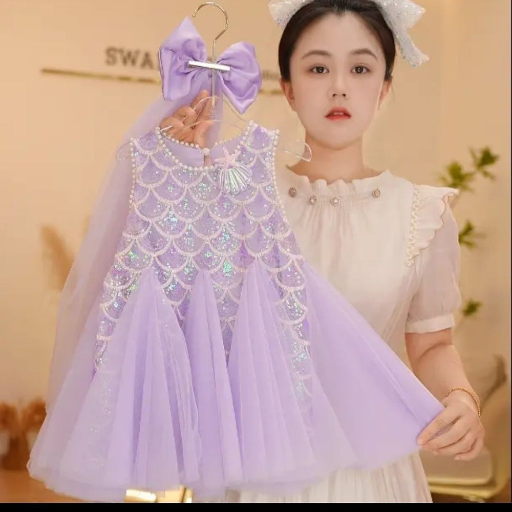 Girls' summer mermaid dress  new style little girl baby sequin skirt kids chic princess dress