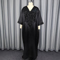 african women's v-neck loose plus size dress -  sequin fashion robe dress