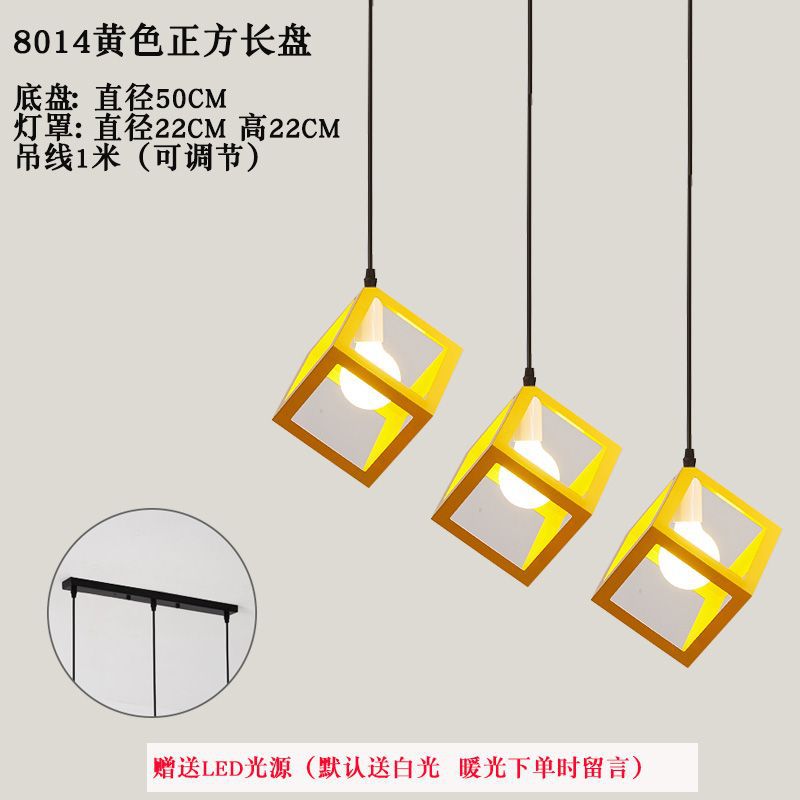 Nordic retro iron restaurant pendant light - three-light industrial style creative artistic small chandelier for hallway and dining room lighting