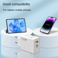 120w dual-port fast charging adapter, eu/uk plug, compatible with apple, huawei, and xiaomi phones