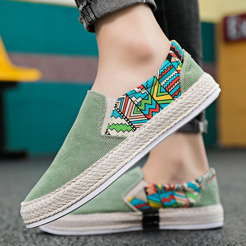 Men's canvas shoes 2025 new spring breathable casual slip-on thousand-layer sole handmade old beijing style canvas sneakers