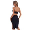 Pre-sale-51935# cross-border women's fashion european and american ins casual elegant slimming look suspender solid color dress
