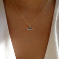 Wholesale devil's eye necklace - cross-border diamond-studded jewelry, unique high-end pendant, women's long autumn/winter sweater necklace