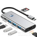 Type-c docking station hub3.24k60hz one-click screen-off notebook 7-in-1 docking station with multiple interfaces