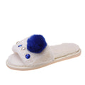 2024 european and american export fox fur slippers women's winter outdoor wear real fur one-strap slides fur warm slippers for women