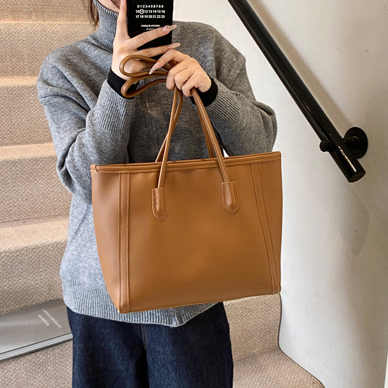 Classy texture work clothing tote bag k-styleelegant shoulder underarm bag large capacity trendynew arrivalsatchel bag for women