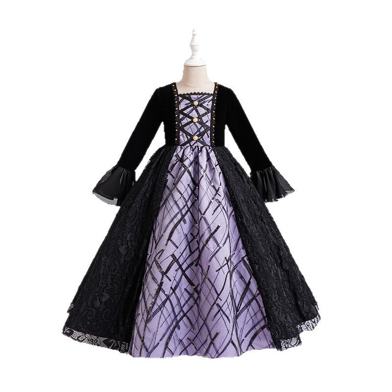 Halloween girls' dress cosplay costume long sleeve autumn/winter new arrival role play outfit girl's dress cross-border foreign trade style