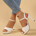 European and american peep-toe high heels - 2026 summer new arrivals - plus size, sexy open-toe stiletto heel sandals for women (export quality)