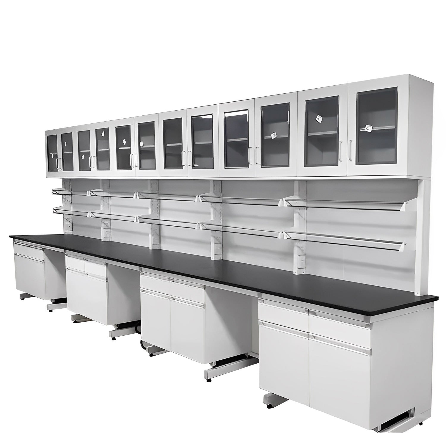 Laboratory workbench All-steel central bench Steel and wood side bench Laboratory PP operation bench School chemistry room experimental bench