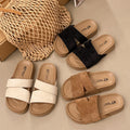 Thick sole birkenstock slippers women's summer casual lazy cross suede beach vacation style easiest for match beach flip flops