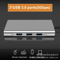 Type-c expansion hub: usb splitter, hdmi, ethernet adapter, 10-in-1 docking station with gigabit ethernet port