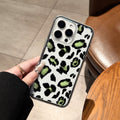 Suitable for iphone 17 pro max mint green leopard print phone case, apple 16 niche high-end 15 drop-proof hard case