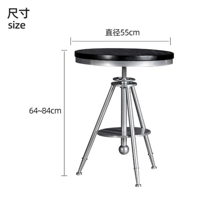 American Cafe Bistro Creative Metal Leisure Table and Chair Combination Industrial Wind Lifting Wrought Iron Small Round Table Dining Table