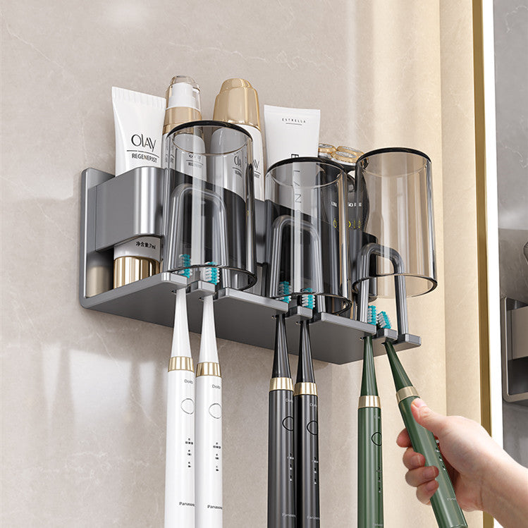 Removable toothbrush rack No punching mouthwash cup holder Wall hanging storage rack Electric toothbrush Toothpaste holder Wholesale