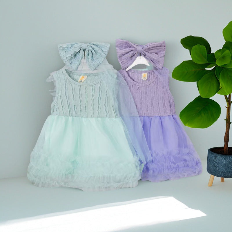 Girls' summer dresses  new styles: chic kids' clothing, summer mesh princess dress, baby girl summer skirt