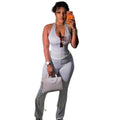 European and american style ins cross-border streetwear women's halter v-neck casual pants set - unique polka dot low-cut sexy two-piece outfit
