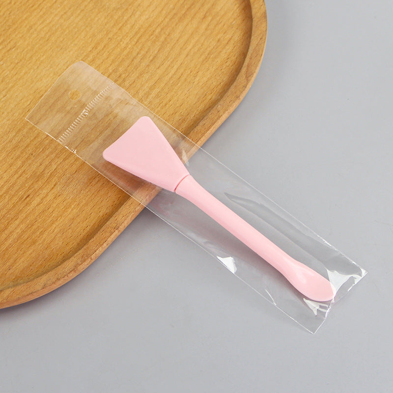 Beauty mask tool set with spatula, plastic silicone brush, dual-ended applicator, soft-tipped mask brush, individually packaged