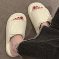 Women's summer new arrival slippers - outdoor wear, hook-and-loop closure, platform chunky sole, cloud-like comfort, high-end style, versatile beach flip-flops