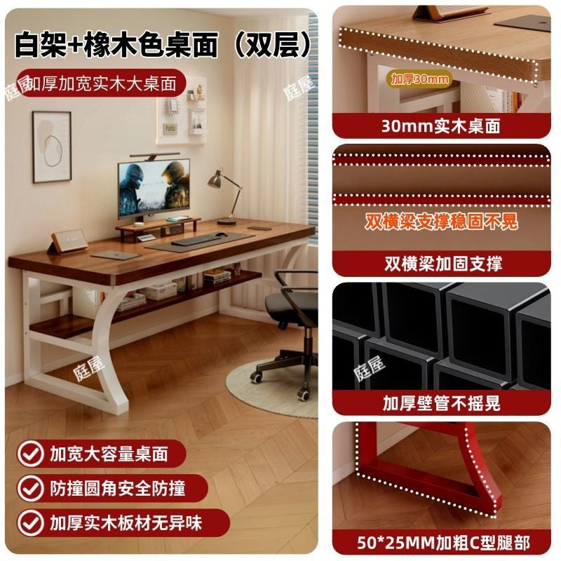 Garden house solid wood computer desk desktop office desk student writing desk for home bedroom e-sports desk workbench table