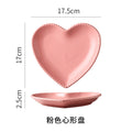 Creative heart-shaped ceramic dish - unique heart plate for snacks, jewelry, home use, cake, fruit, and heart-shaped desserts
