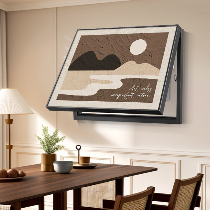 French retro meter box decorative painting advanced non-punching 2024 new abstract restaurant distribution box blocking hanging painting