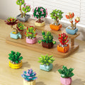 Compatible with lego bricks, succulent handmade flower pot, small particle children's educational assembly desktop ornament model gift