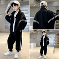 Boys' spring/autumn outfit set,  new style, stylish casual two-piece tracksuit for mid-to-large children, spring collection kids' baseball jacket
