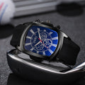 New barrel-shaped blue light glass large dial men's watch trendy quartz watch men's wristwatch factory wholesale