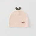 Cherry bow baby hat (beige)